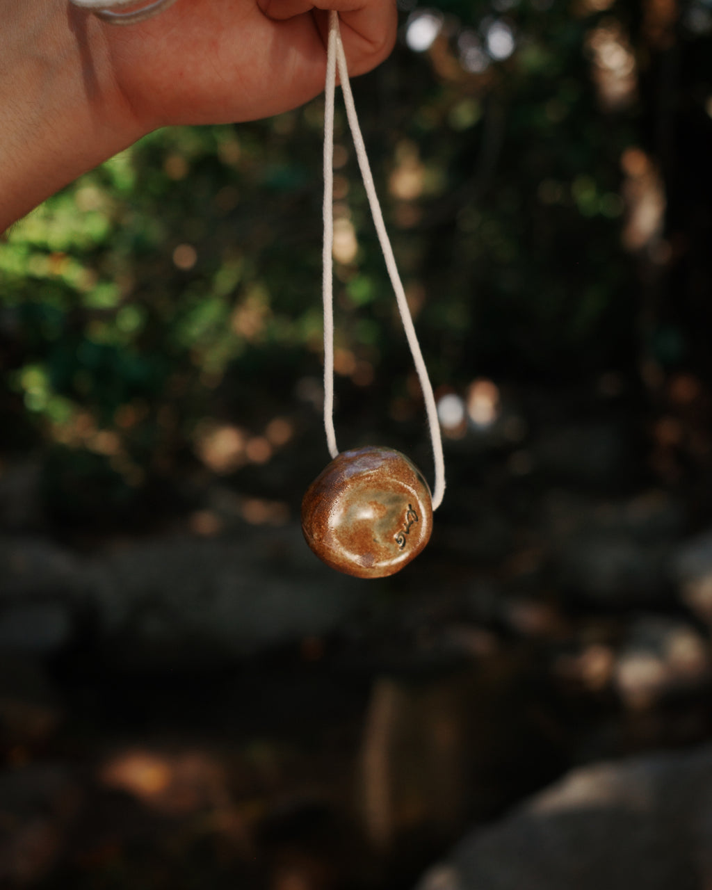 Worrystone Ceramic Necklace - Burnt Moss