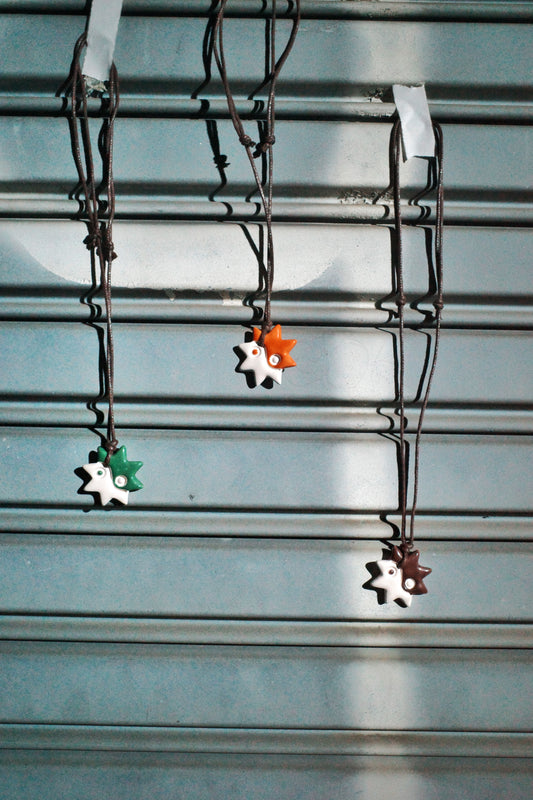 Handmade Ceramic Necklace - Yin-Yang Sun