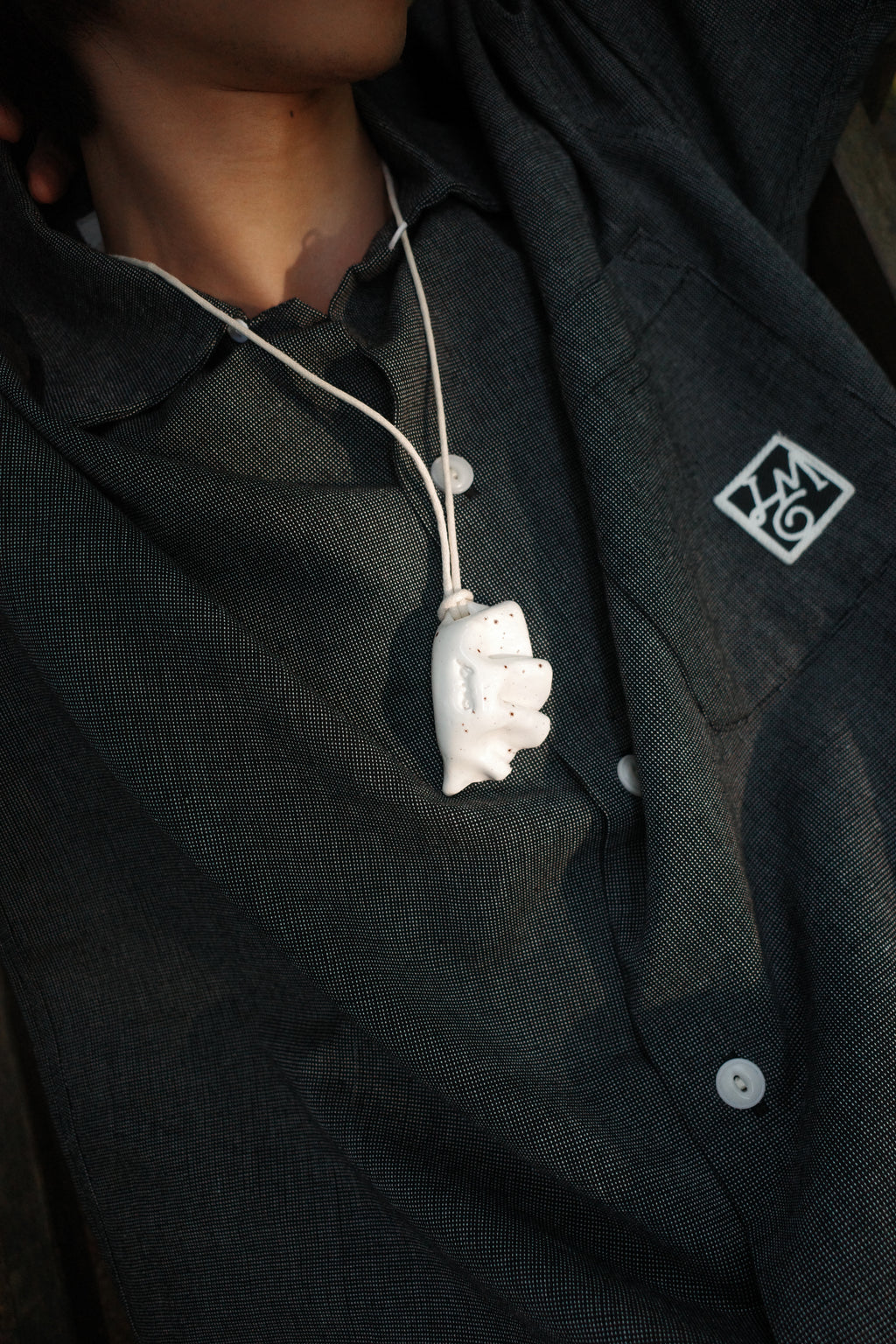 Gyoza Ceramic Necklace - Eggshell