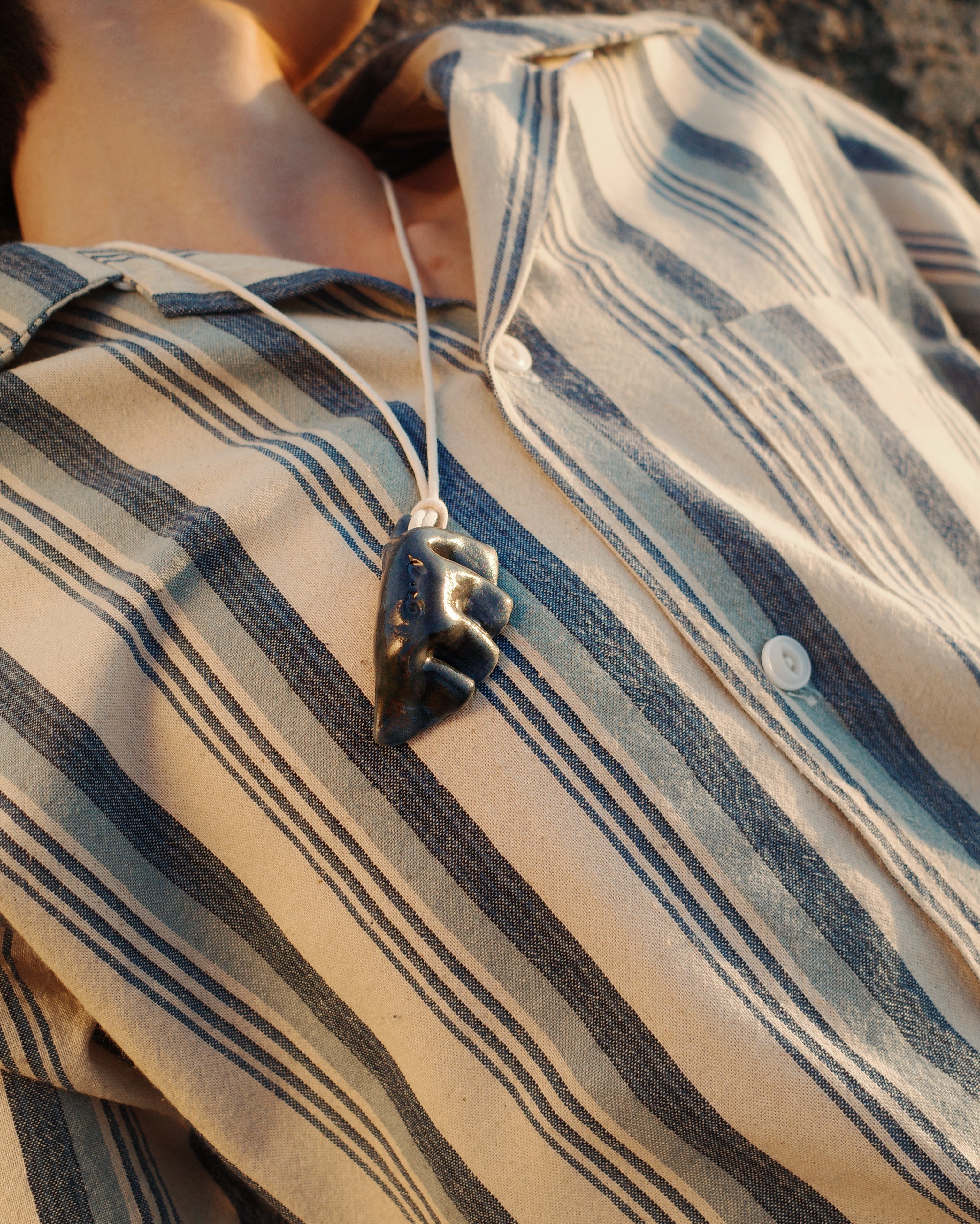 Gyoza Ceramic Necklace - Midnight Blue