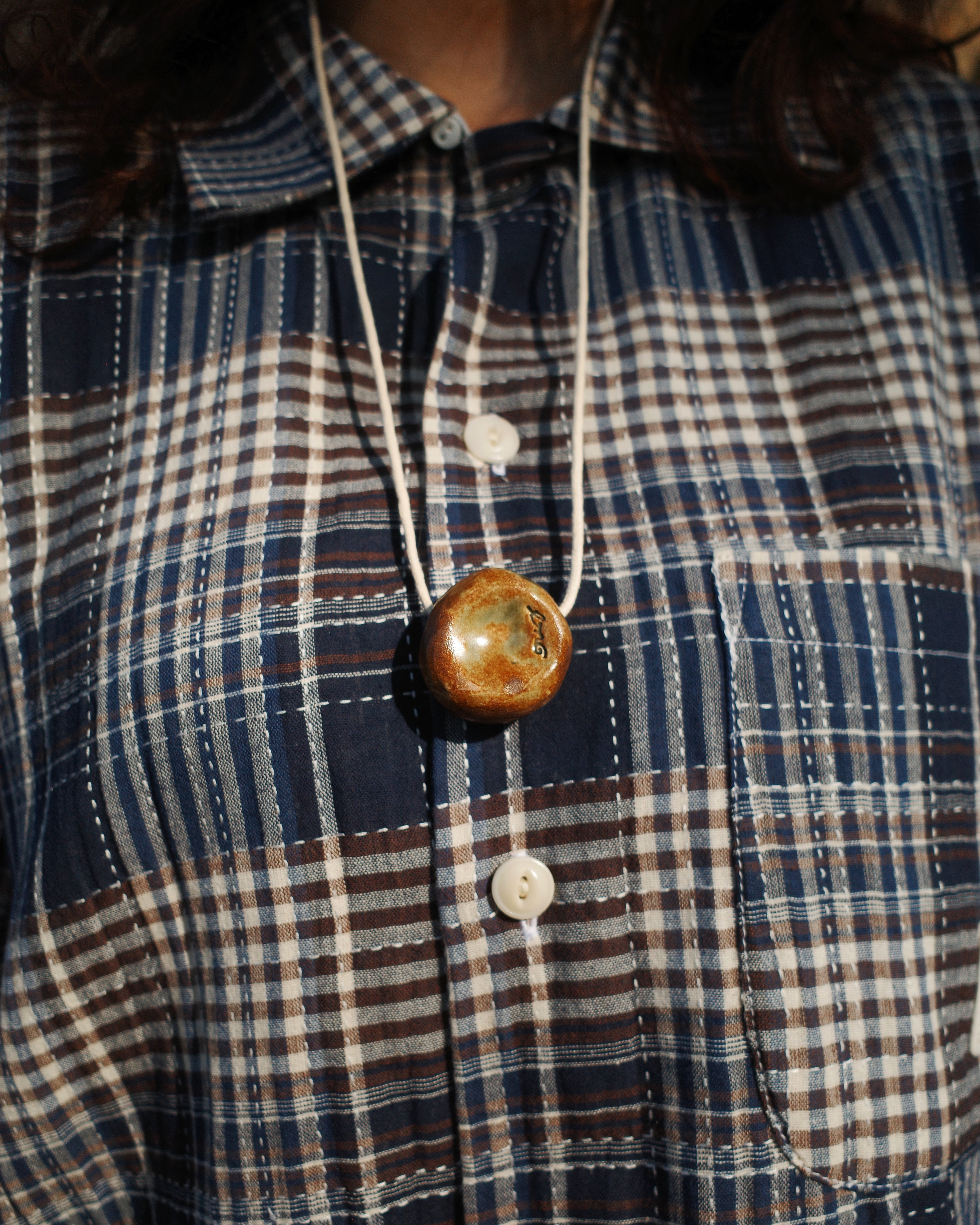 Worrystone Ceramic Necklace - Burnt Moss