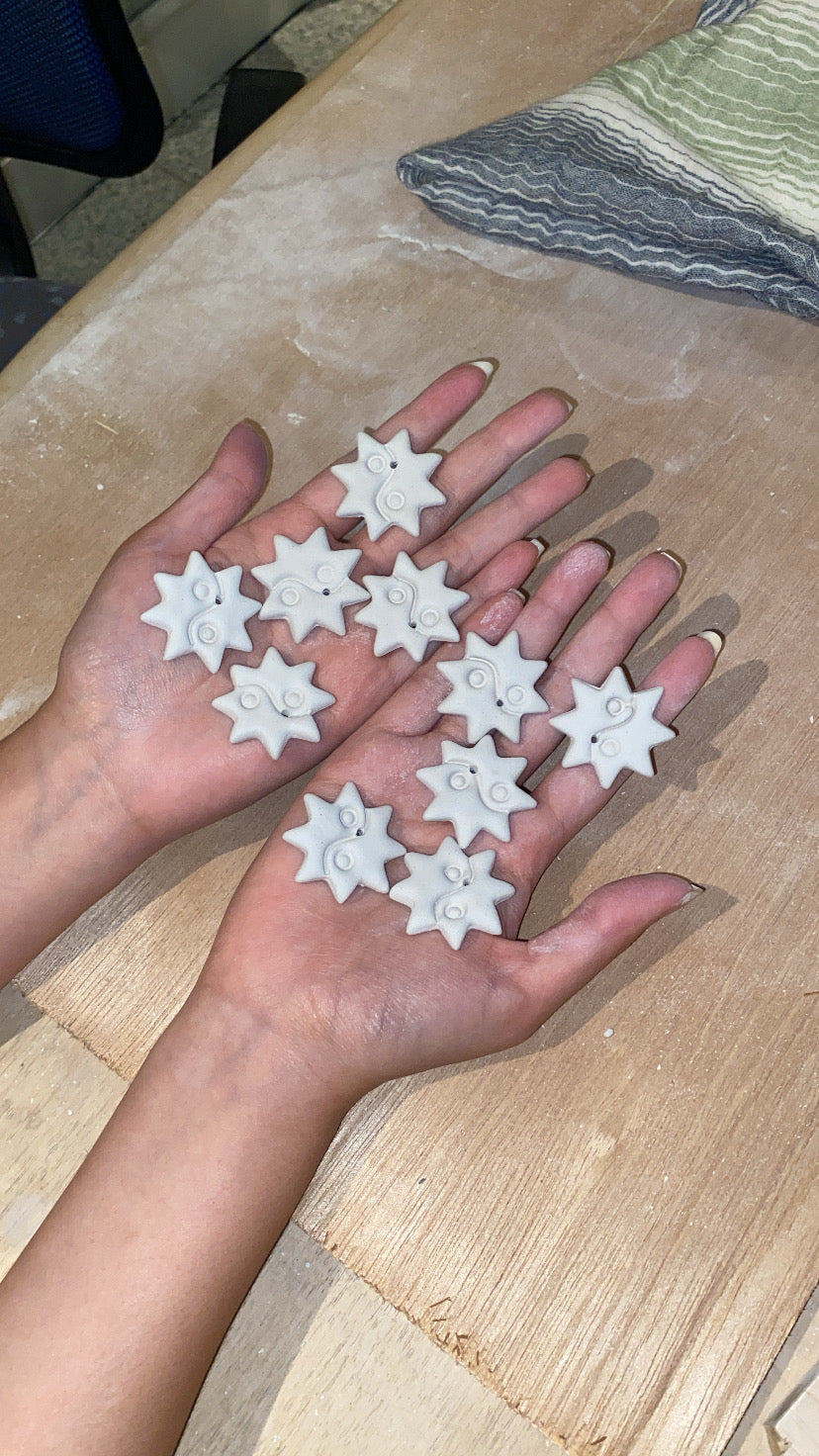 Handmade Ceramic Necklace - Yin-Yang Sun