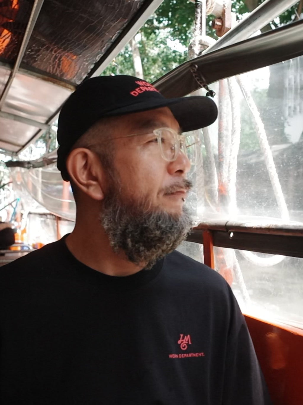 Worn Department Cap - Black